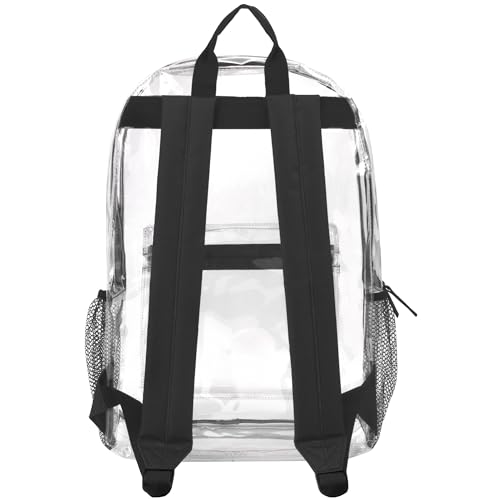 Trail maker Clear Backpack Heavy Duty with Padded Straps, Side Pockets for Kids, Boys, Girls, School, Stadium Approved Events