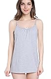 Intimate Portal Women Snuggle-Touch Cotton Maternity Nursing Cami Tank Gray L