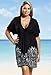 swimsuitsforall Women's Plus Size Silver Foil Kimono Dress 22 / 24 Black