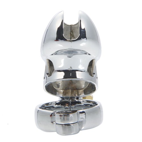 Crazy K&A Zinc Alloy Male Chastity Device Kit Cock Cage with Chain Silver (1.57