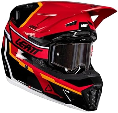 Helm MIT Brille LEATT KIT Moto 7.5 V26 RED (55-56 cm) S