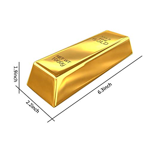 Gold Bullion Door Stopper, Fake Gold Bar Paperweight Shiny Gold Door Stop Heavy Duty Door Wedge for Home Office
