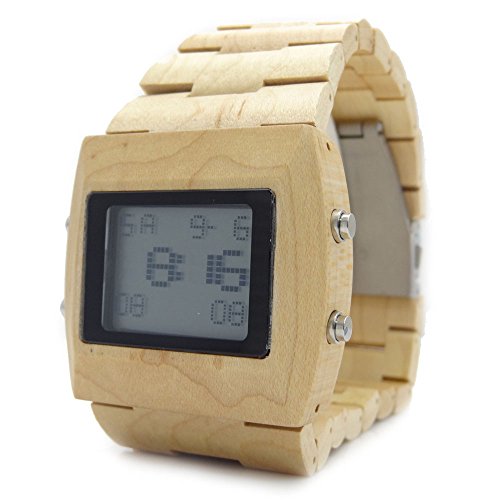 wooden digital watch