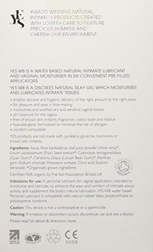 YES Lubricant Water Based Applicators | Organic Lubricant & Vaginal Moisturizer 5ml
