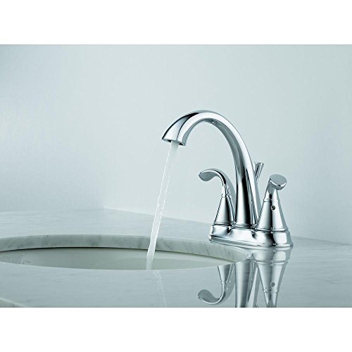 Delta Zella 4 in. Centerset 2Handle Bathroom Faucet with Metal Drain Assembly in Chrome