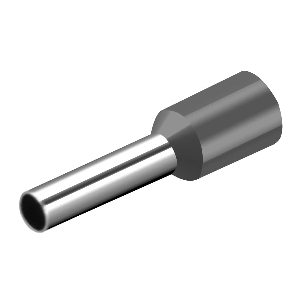 Heschen Cord End Terminal, E2510, AWG14 / 2.5mm², Wire Copper Crimp Connector, Vinyl Insulated, Grey, Pack of 1000