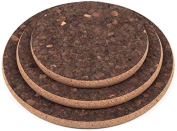 Chunky Round Dark Cork Hot Pot Stand Trivet Small Medium Large (30x30 cm)