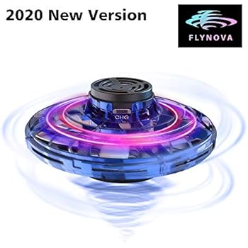 FlyNova Flying Spinner, Upgraded The Most Tricked-Out Hand Drones for Kids Adults, 360° Rotating Hand Controlled, RGB Lights Interactive Toys for Boys Girls (Blue)