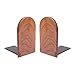 Bamber Wood Bookends, Decorative Bookends for Shelves Heavy Books, Office Book Stand, Black Walnut, H6.7 x W4.7 x L3.9