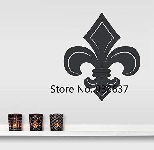 muzi928 Fleur de Lis Wall Decal Home Decor Living Room E-co Friendly Vinyl Wall Stickers Removable Decals Art Wallpaper Bedroom 56x64cm