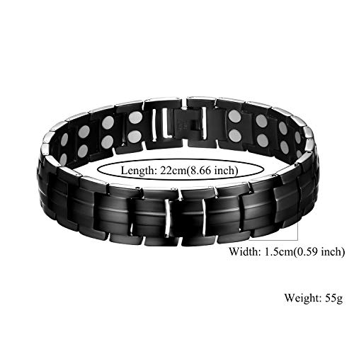 Wincone Bracelets for Men Arthritis Pain Relief, Mens Bracelet Black Stainless