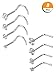 Mudder 20 Gauge Curved Nose Studs Cubic Zirconia Nose Rings Piercing Jewelry, Screw and L Shape, 8 Pieces