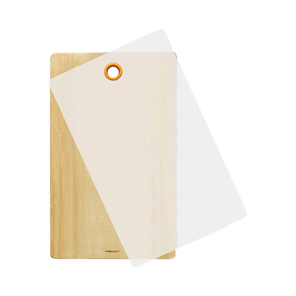 Fiskars Cutting Station, 2-part, Consisting of 1 Cutting Board and 1 Support, Birch Wood Board / Plastic Support, Functional Form, 1014229