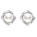 Iumer New Design Rose Pearl Earrings Stud Cubic Pearl Stud Earrings For Women Jewelry