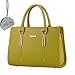 Womens Pure Color Pu Leather Boutique Tote Bags Top Handle Handbag