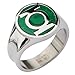 Men's Stainless Steel DC Comics Green Lantern Ring with a Classic Green Enamel Inlay