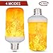 LED Flame Effect Light Bulb, E26 7W 4 Modes with Gravity Induced Decorative Light Fire Flickering Atmosphere Lighting Vintage Flaming Lamp, Decorative Light for Halloween,Christmas (2 Pack)