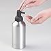 mDesign Rustproof Aluminum Soap Dispenser Pump, for Kitchen or Bathroom Vanities - Pack of 2, Wide, Brushed/Matte Charcoal