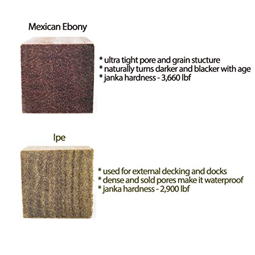 Exotic Wood Pen Blanks 25-Pack: Bloodwood, Mexican Ebony, Jatoba, Hard Maple, Ipe, 5 of Each Wood Type, 5 x 3/4 x 3/4 inches