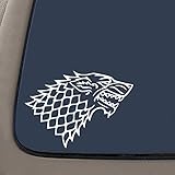 DD027 Stark Wolf Game Of Thrones Inspired Decal Sticker | 7-Inches By 4.8-Inches | Premium Quality White Vinyl