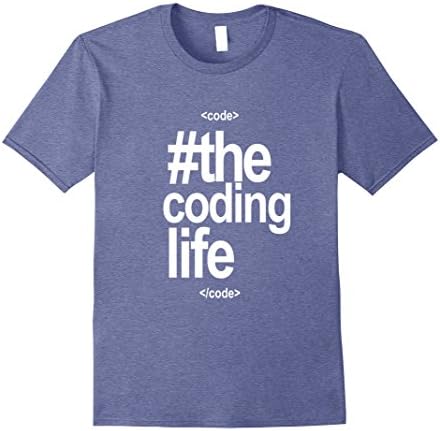 Mens Funny Computer 'Hashtag The Coding Life' T-shirts Men Women 2XL Heather Blue