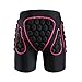 OHMOTOR 3D Padded Protective Shorts Hip Butt EVA Pad Short Pants Heavy Duty Protective Gear Guard Drop Resistance for Ski Skiing Skating Snowboard Cycling (Pink - for Women, S)