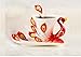 Collectable Fine Arts China Porcelain Tea Cup and Saucer Coffee Cup Peacock Theme Romantic Creative Present for Wedding/christmas Three Sets (red)