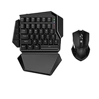 NBLYW Wireless Keypad and Mouse Combo Adapter, One-Hand Backlight Mechanical Feel Gaming Combo for Game Consoles and Computer/Laptop