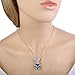 EleQueen Women's Silver-tone Bunny Heart Pendant Necklace Adorned with Austrian Crystals