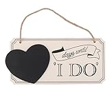 WINOMO Wooden Heart Wedding Sign Countdown Chalkboard with 