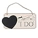 WINOMO Wooden Heart Wedding Sign Countdown Chalkboard with 
