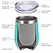 SUNWILL Vacuum Insulated Wine Tumbler with Lid (Teal), Stemless Stainless Steel Insulated Wine Glass 12oz, Double Wall Durable Coffee Mug, for Champaign, Cocktail, Beer, Office use
