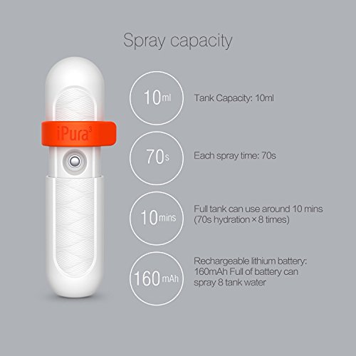 Nano mister, Mate2GO MINI facial cool mist sprayer handy face nebulizer for eyelash extension, beauty skin care moisturize, hydration and refreshing with USB Rechargeable, Orange - Thumbnail 2