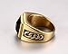 Mealguet Jewelry Stainless Steel Vintage Men's Ring with Agate Gemstone, Gold Plated, Size 12