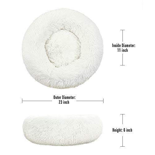 Homore Fluffy Dog Bed, Furry Round Pet Beds for Small Medium Large Dogs