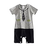 Mud Kingdom Baby Boys Gentleman Print Costume Summer Romper Gray 6-12M