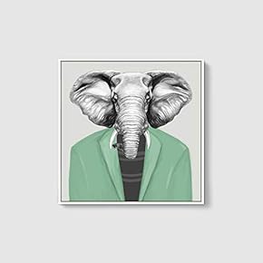 Framed Canvas Wall Art for Living Room, Bedroom Animal in Home Dress Canvas Prints for Home Decoration Ready to Hanging - 16x16 inches