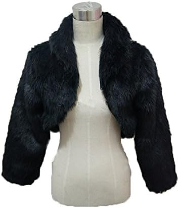 YIYUANCHENGYIN Long Sleeves Faux Fur Wedding Bridal Jacket Bolero