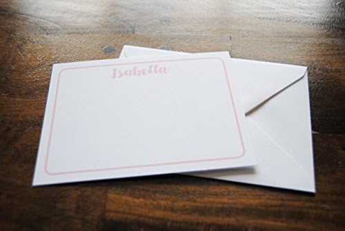 Personalized Notecards, ISABELLA, Girls Stationery, Kids Stationery, Personalized Cards, Thank You Notes, Stationery for Girls, Notecard Set, Set of 10 Flat Cards &amp; 10 Envelopes, Select Color &amp; Fonts