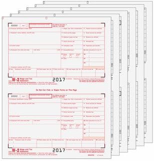 IRS Compliant Preprinted 6 Part 2up W2's & Envelopes for Tax Year 2021 (50 Recipients)