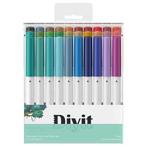 Diyit 30 Pack Fine Point Pens for Cricut Maker 3/Maker/Explore 3/Air 2/Air, Ultimate Fine Point