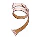 Elobeth iWatch 40mm 38mm Genuine Leather Band Double Wrap Slim Bracelet Strap Metal Buckle Designed Thread Compatible Apple Watch 40mm 38mm Series 4/3/2/1, Double Tour Pink (Rose Gold Buckle) 40/38mm
