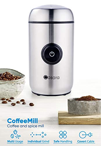 Casara Coffee Grinder - Electric Coffee grinder with Stainless Steel Blades, Blade Coffee Grinder with Powerful Motor for Coffee Beans, Spices, Nuts, Grains, One touch operation Electric Spice Grinder - Thumbnail 6