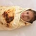 CASOFU Burritos Tortilla Throw Blanket, Double Sided Giant Flour Novelty Blankets for Your Family, 285 GSM Soft and Comfortable Flannel Taco Blanket.(Yellow, 60 inches)