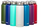 MIRA 40 Oz Stainless Steel Vacuum Insulated Wide Mouth Water Bottle | Thermos Keeps Cold for 24 Hours, Hot for 12 Hours | Double Walled Powder Coated Travel Flask | Gray