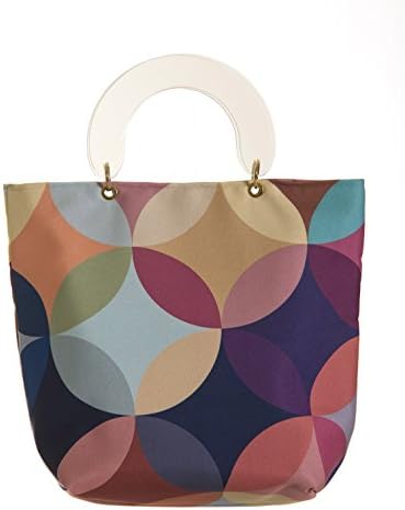 Tote bag Abstract design with plexiglas handles, Handbag every day.