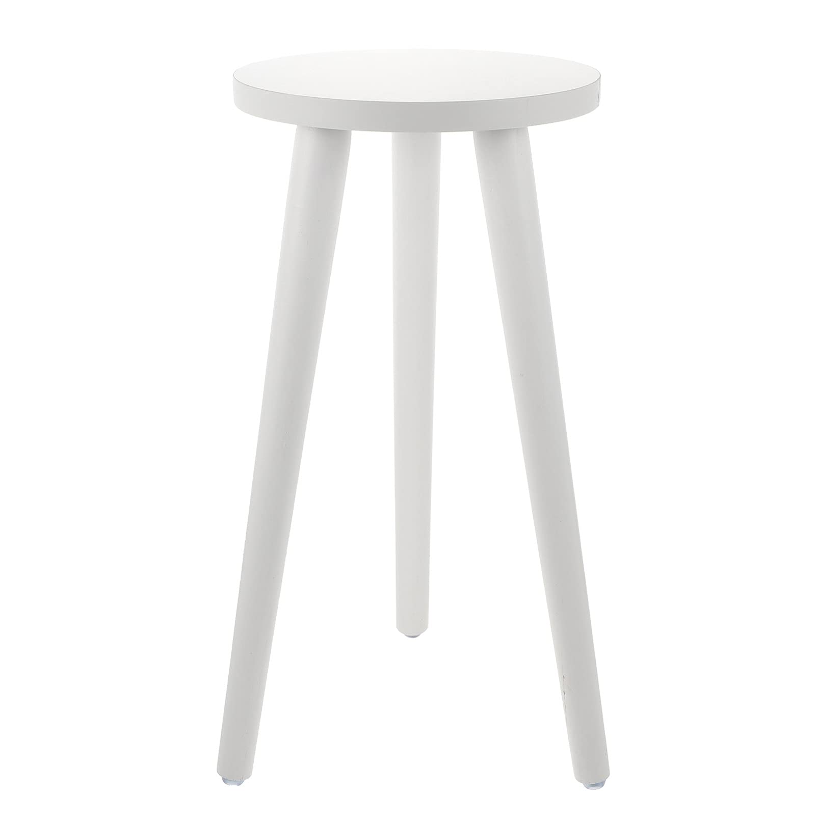 YARNOW Tall Wooden Plant Stand, Round Plant Stand, White Legs, 20cm Diameter, 42cm Height, Stable and Durable for Home, Living Room, Balcony, Small Table