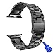 Apple Watch Band, Creazy Stainless Steel Strap Watch Band+Adapter+Case Cover for Apple Watch 42mm (Black)