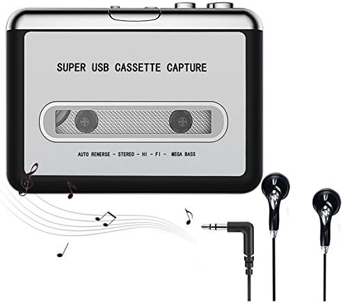 Cassette Player,Cassette to MP3 CD Converter Via USB,Portable Cassette Tape Player Converter Captures MP3 Audio Music,Convert Walkman Tape Cassette To MP3 Format, Compatible With Laptop PC