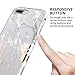 SURITCH for Marble iPhone 8 Plus Case/iPhone 7 Plus Case, [Built-in Screen Protector] Full-Body Protection Hard PC Bumper + Glossy Soft TPU Rubber Shockproof Cover for iPhone 7 Plus/8 Plus- White/Gold